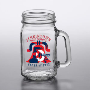 Jenkintown Mason Jar W/Handle Color Printed Logo