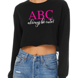 ABC Logo Black Cropped Long Sleeve T