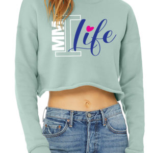ItsMyMadLife Logo Dusty Blue Cropped Crew