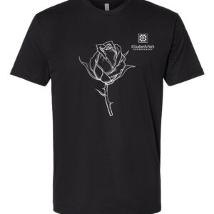 Unisex Elizabeth Park Stem Rose T-Shirt Black
